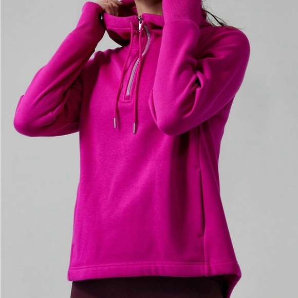 Athleta Tops - Athleta Cozy Karma Pink Quarter-Zip Pullover Size XS